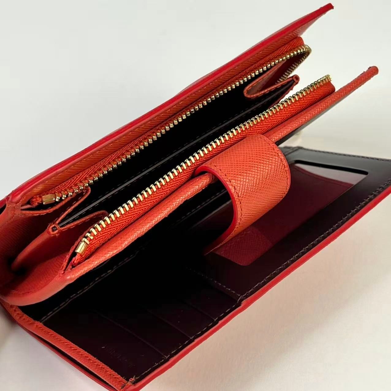 Patek Philippe Red Saffiano Leather Wallet – Calatrava Logo Luxury